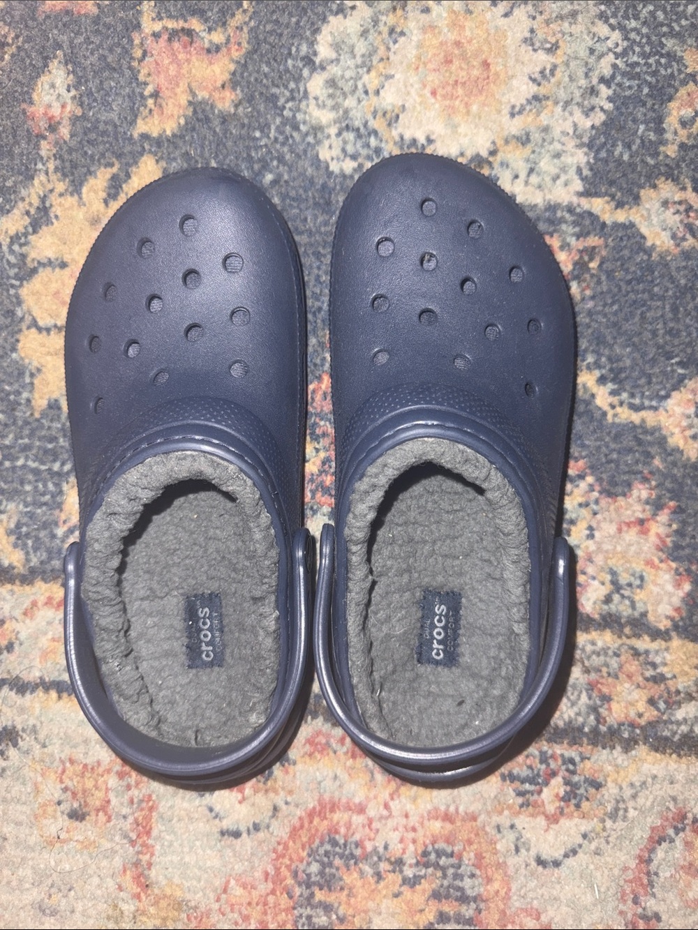 CROCS Kids Classic Lined Clogs - Navy Blue size 4Y